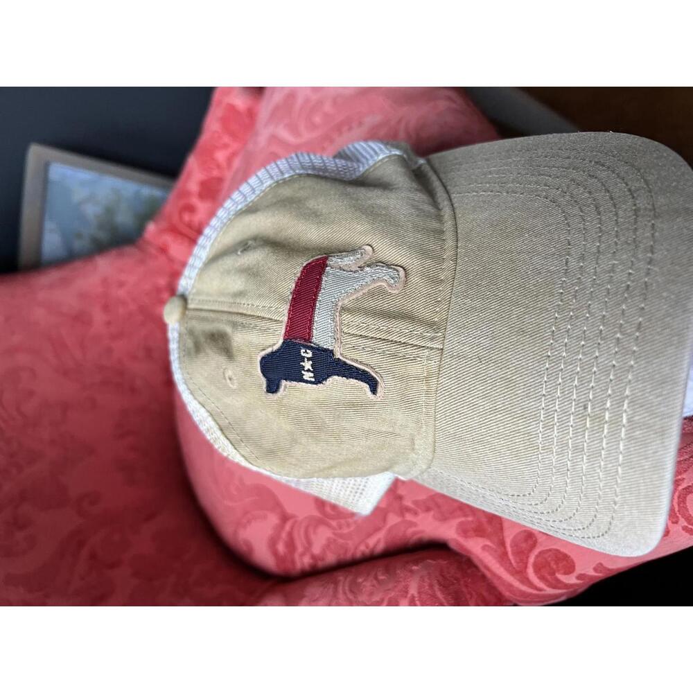 Khaki Mesh Back Baseball Cap with Dog Patch
